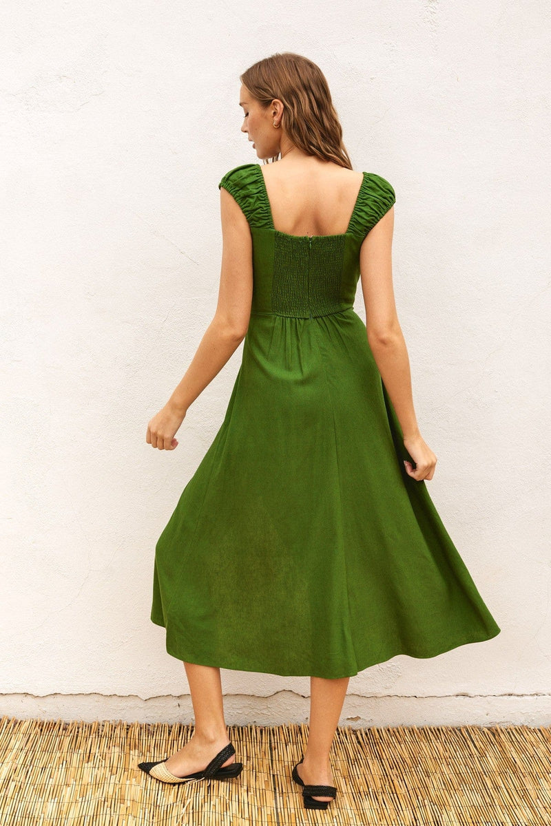 Marguerite Linen Midi Dress