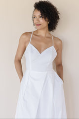 Eunice V-Neck Poplin Midi Dress