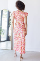 Maisy Floral Flutter Sleeve Midi Dress