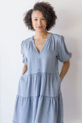 Marscina Puffed Sleeve Dress