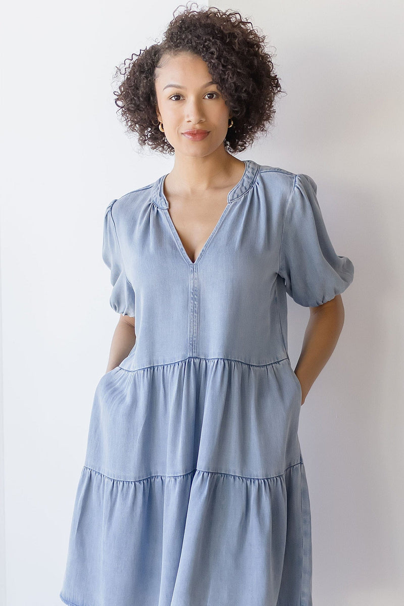 Marscina Puffed Sleeve Dress