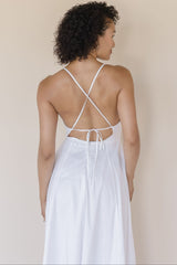 Eunice V-Neck Poplin Midi Dress