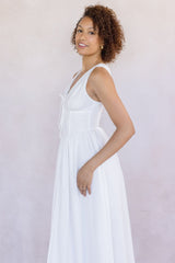Sleeveless V Neck Corset Midi Dress