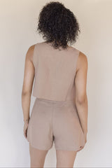 Dara Linen Square Neck Vest