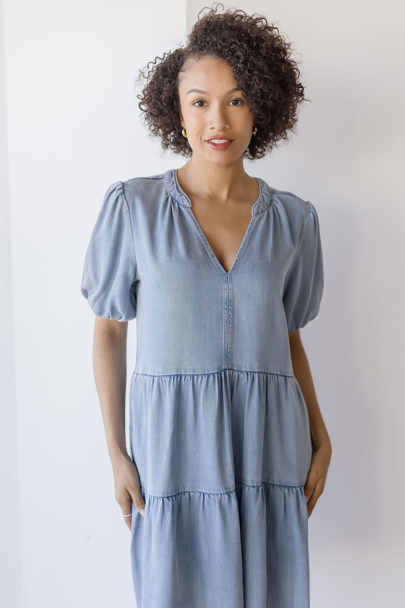Marscina Puffed Sleeve Dress