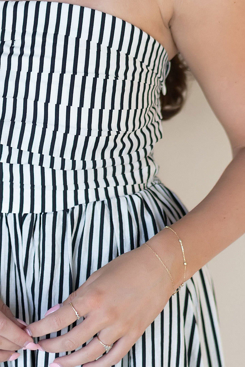 Ashford Strapless Striped Midi Dress