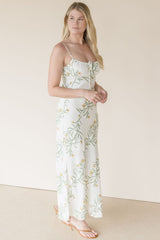 Wild Fern Floral Front Tie Midi Dress