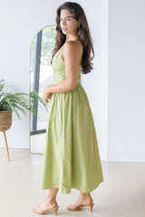 Freshly Picked Shirred Midi Dress