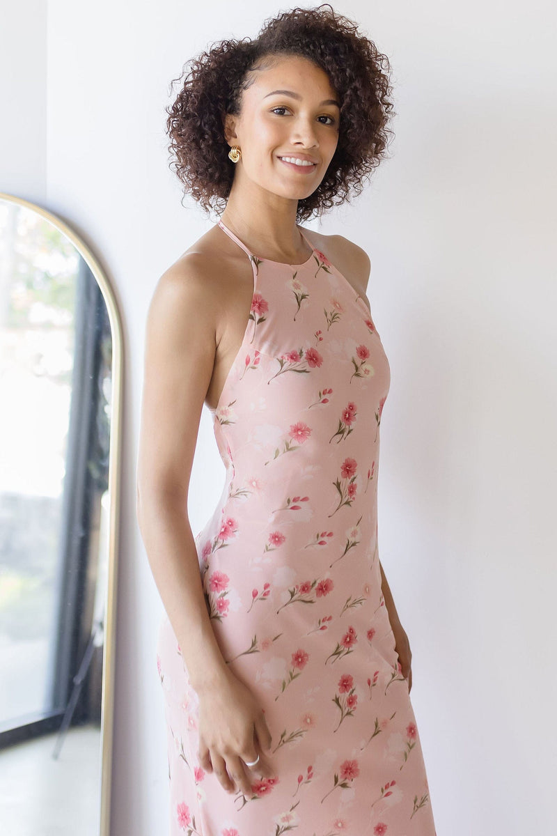 Blush Hour Halter Maxi Dress