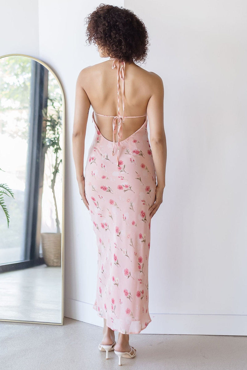 Blush Hour Halter Maxi Dress