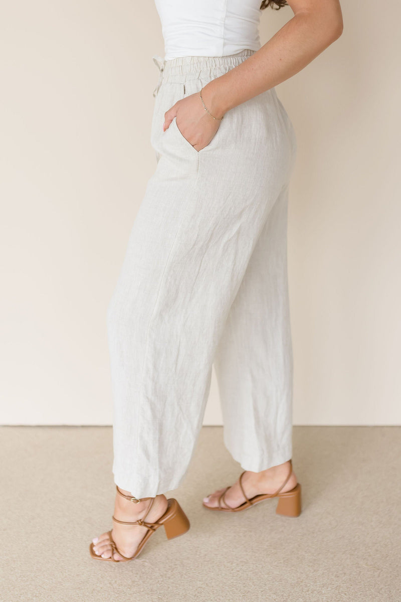 Wendy Linen Cropped Pants