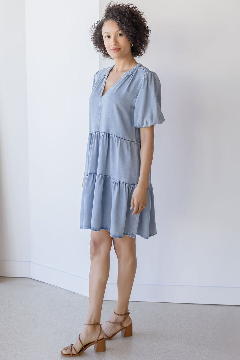 Marscina Puffed Sleeve Dress