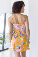 Cerinthe Satin Floral Mini Dress