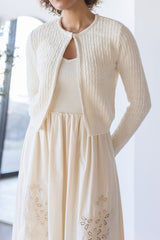 Sweater Top Eyelet Detail Midi Dress