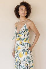 Sip Of Sunshine Tie Front Maxi Dress
