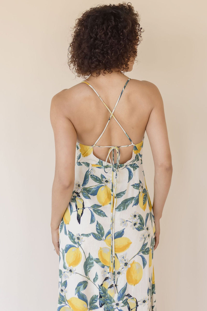 Sip Of Sunshine Tie Front Maxi Dress