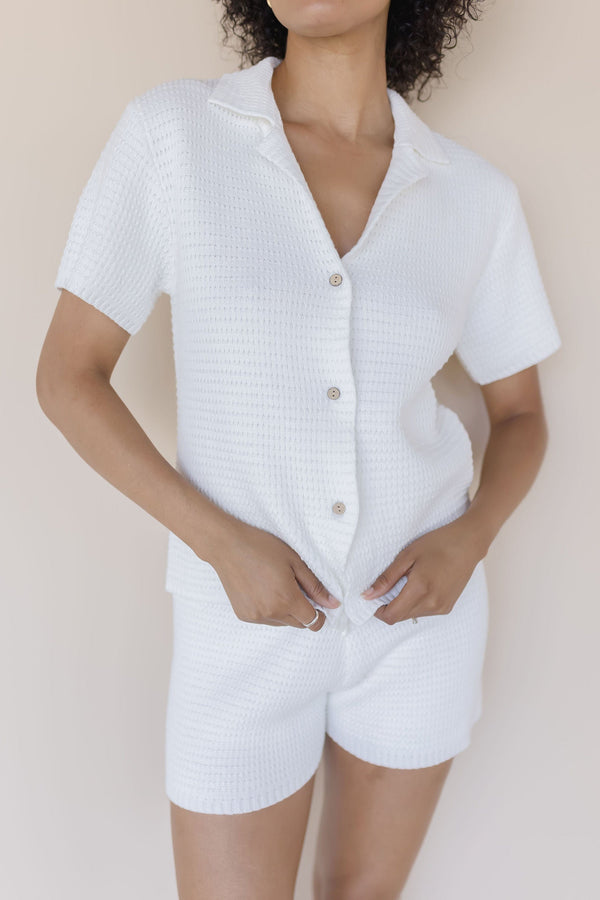 Alex Cotton Waffle Knit Top