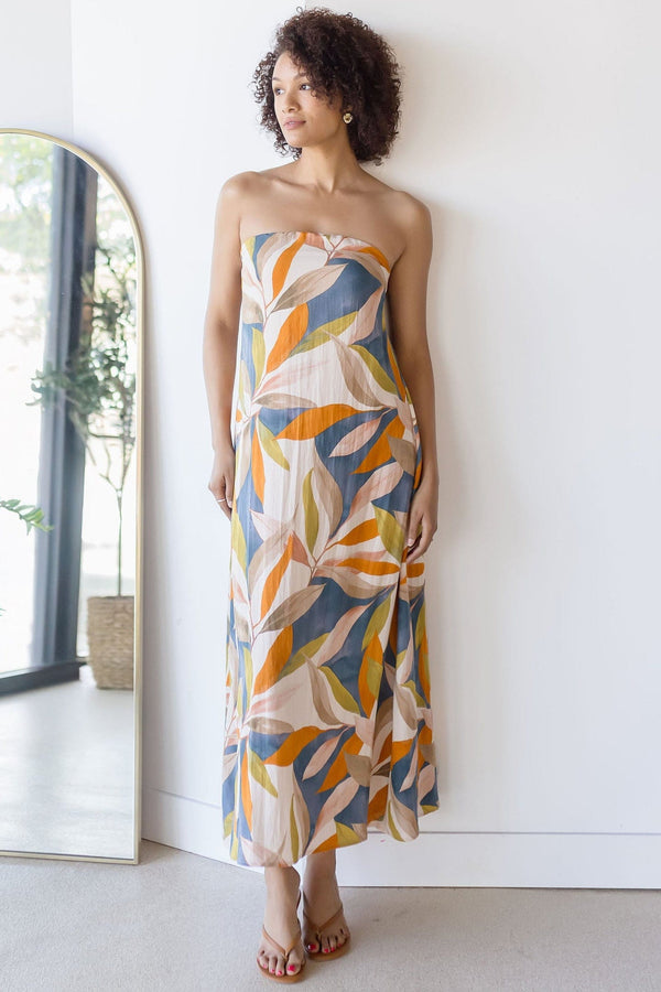 Paradise Calling Strapless Midi Dress