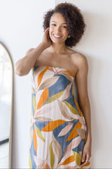 Paradise Calling Strapless Midi Dress