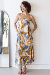 Paradise Calling Strapless Midi Dress