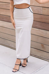 Coastal Contrast Midi Skirt
