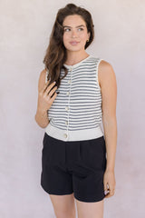 Hastings Striped Button Vest