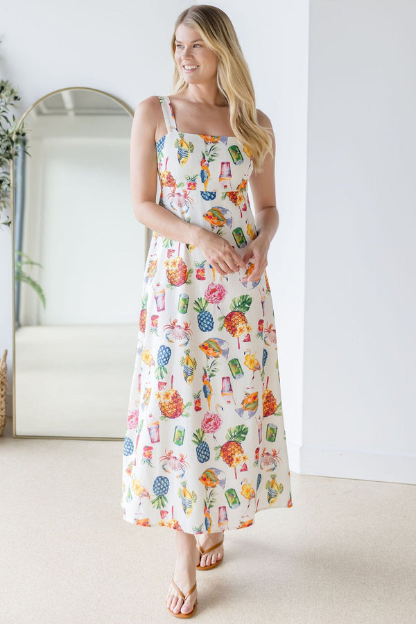 Mai Tai Tropical Printed Midi Dress