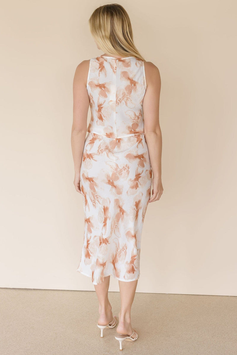 Tatiana Satin Midi Skirt