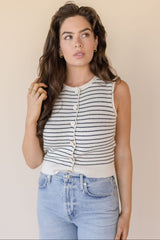 Hastings Striped Button Vest
