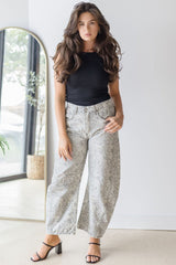 Good Luck Printed Barrel Jeans