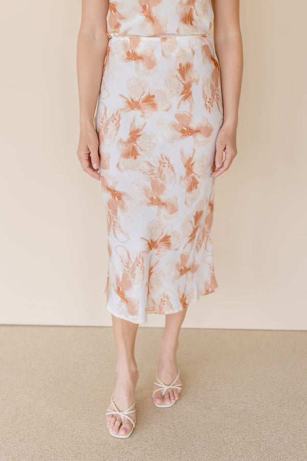 Tatiana Satin Midi Skirt