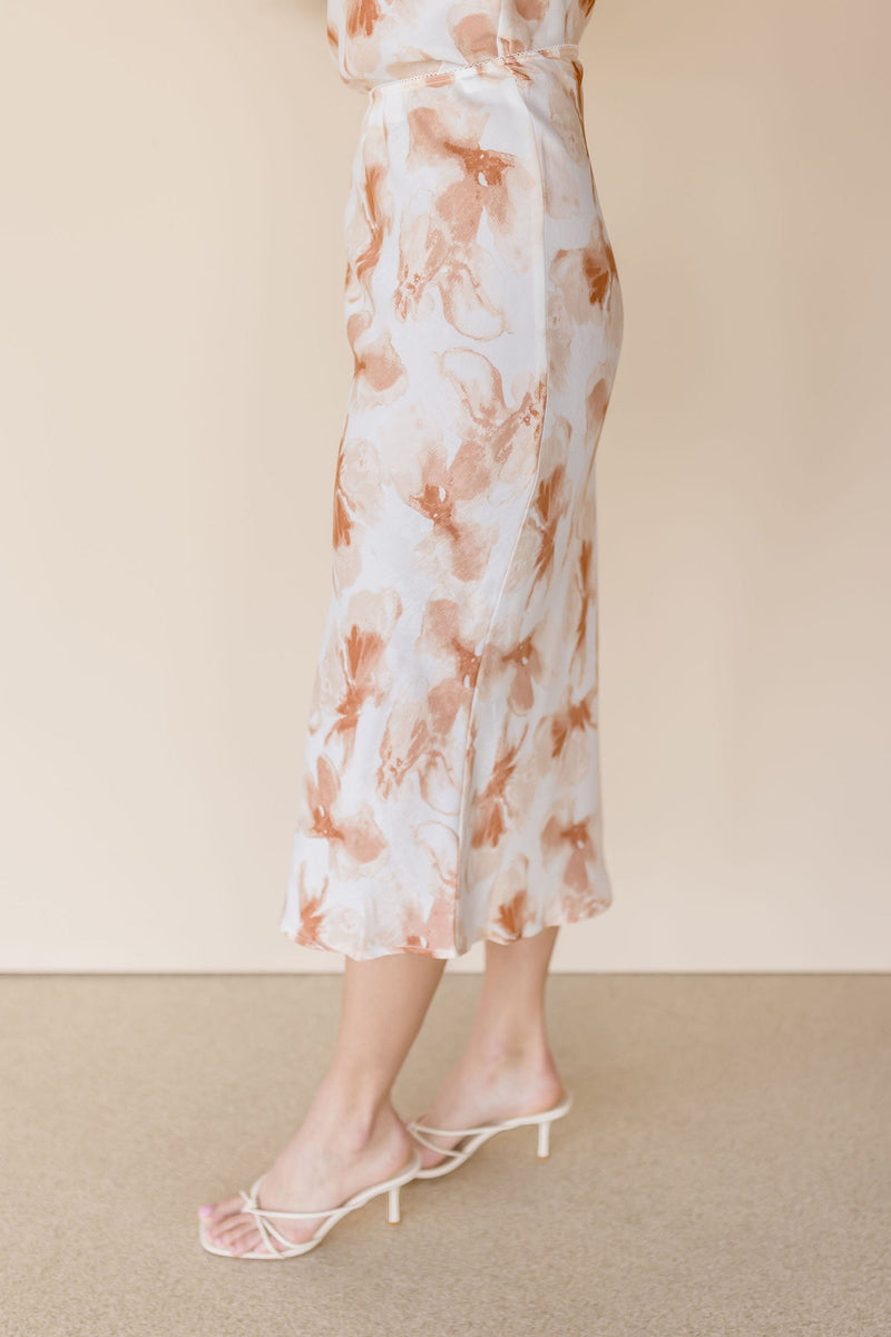Tatiana Satin Midi Skirt