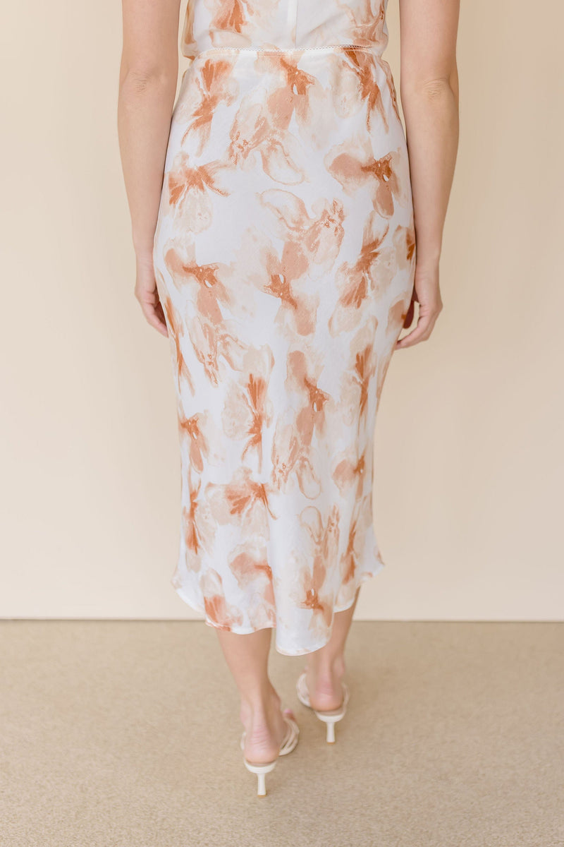 Tatiana Satin Midi Skirt