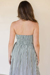 Ashford Strapless Striped Midi Dress