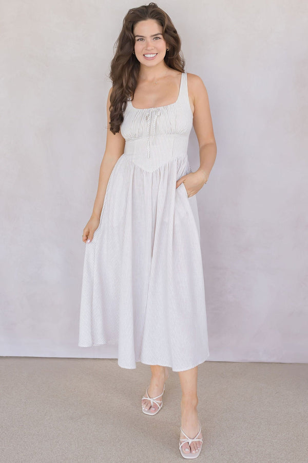 Davenport Striped Midi Dress