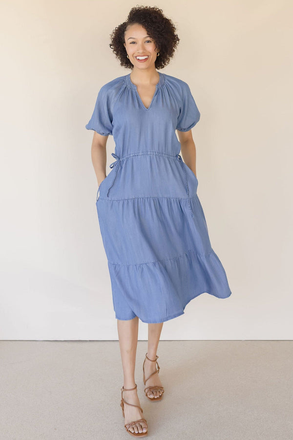Cassie Puffed Sleeve Midi Dress
