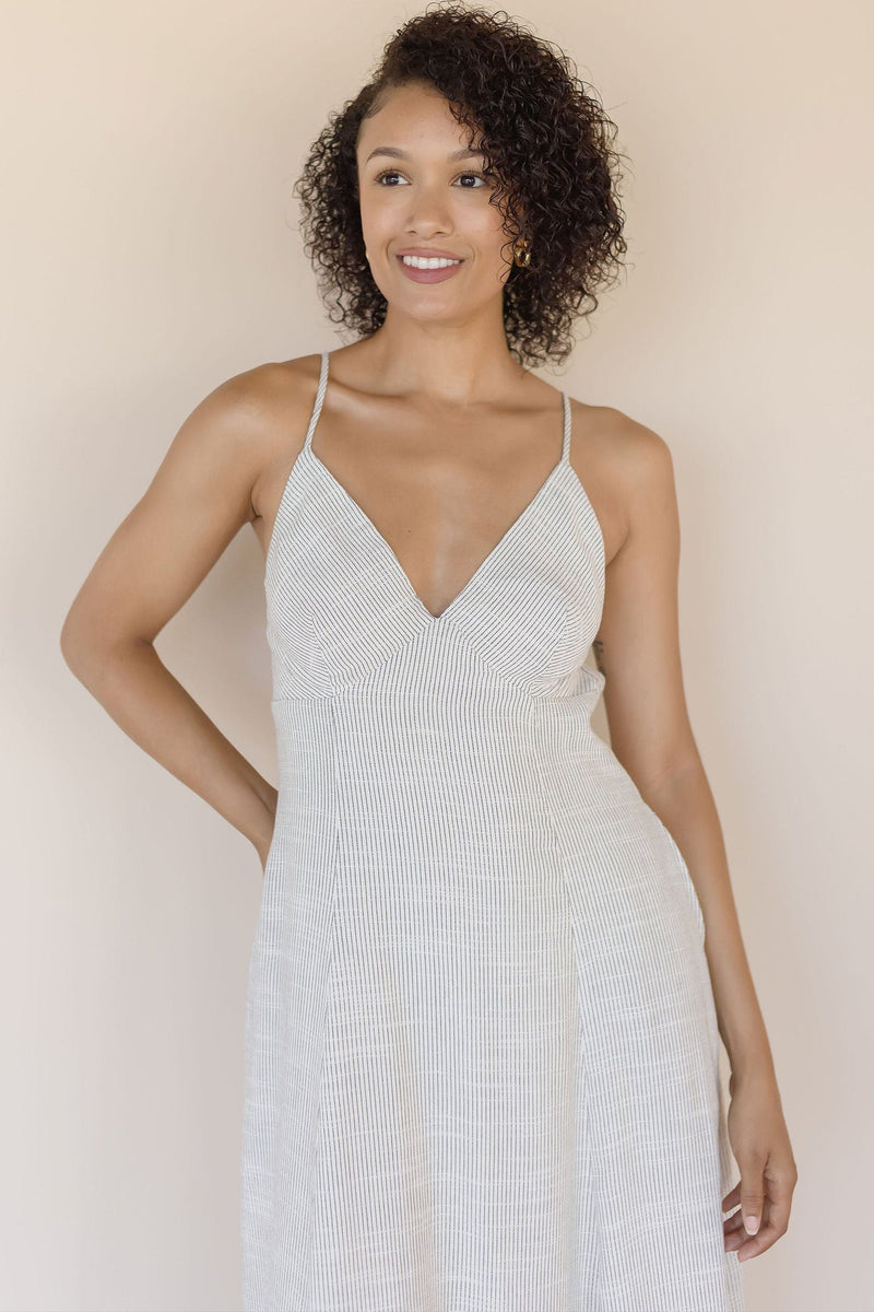 Ivy Open Back Linen Maxi Dress