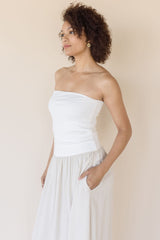 Celeste Linen Mix Tube Top Midi Dress