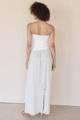 Celeste Linen Mix Tube Top Midi Dress