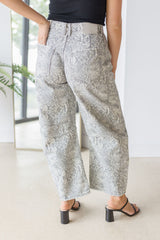 Good Luck Printed Barrel Jeans
