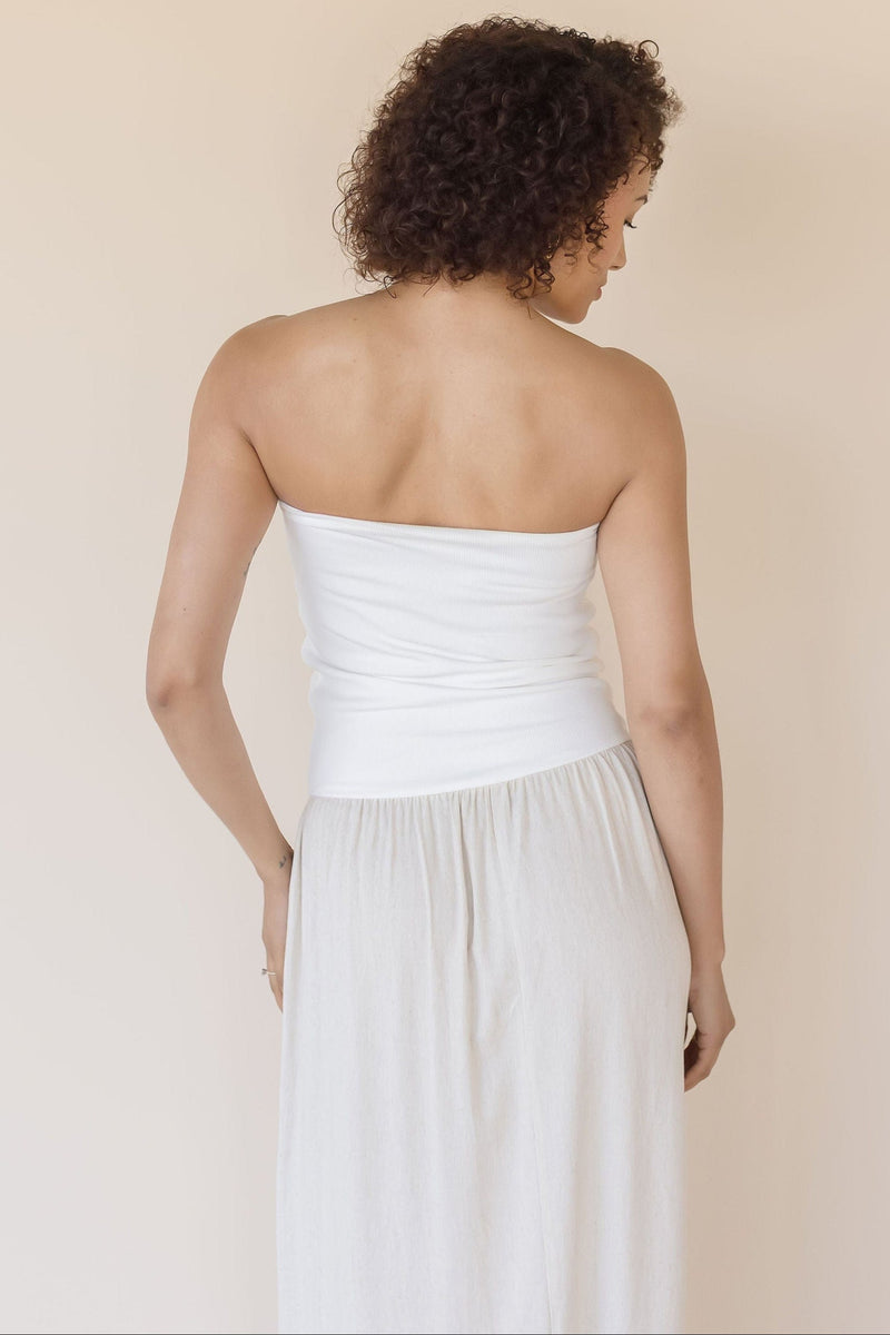 Celeste Linen Mix Tube Top Midi Dress