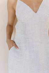 Ivy Open Back Linen Maxi Dress