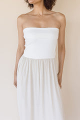 Celeste Linen Mix Tube Top Midi Dress