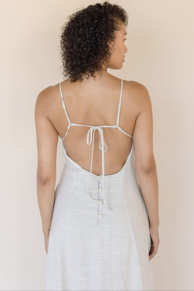 Ivy Open Back Linen Maxi Dress