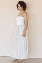 Celeste Linen Mix Tube Top Midi Dress