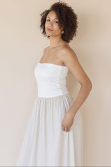 Celeste Linen Mix Tube Top Midi Dress