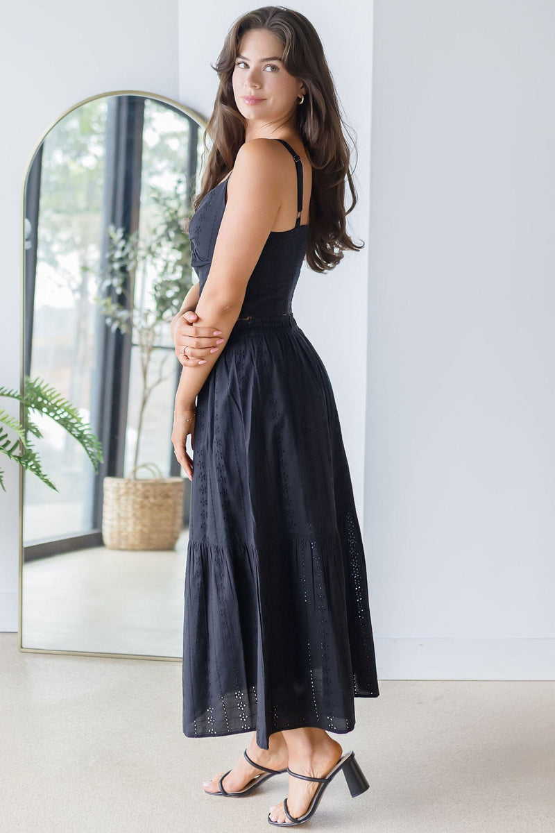 Madrid Eyelet Midi Skirt