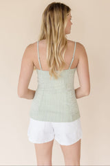 Seaside Striped Button Front Tank Top