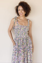 Spring Fling Smocked Floral Midi Dress
