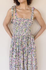 Spring Fling Smocked Floral Midi Dress